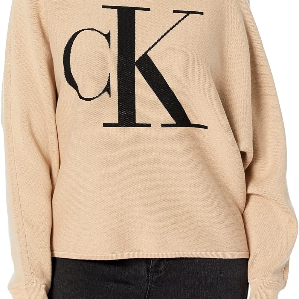 Calvin Klein Women's Tan Sweater with Logo